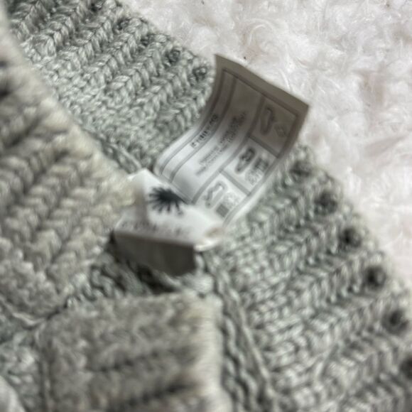 UGG kalla cable knit gray tall boots back suede fur footbed lining size 8